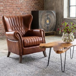 Vintage armchair in brown leather - Country Side - Kare Design