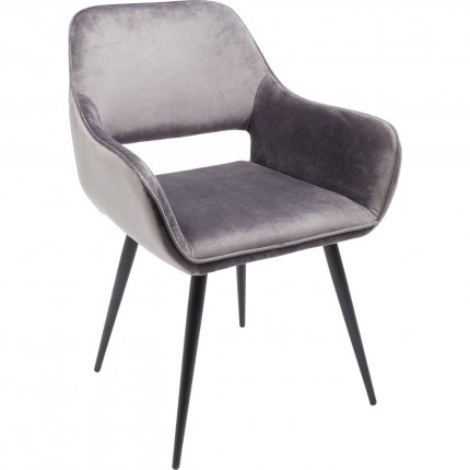Set tafel en 4 stoelen Francisco Glenn grijs Kare Design