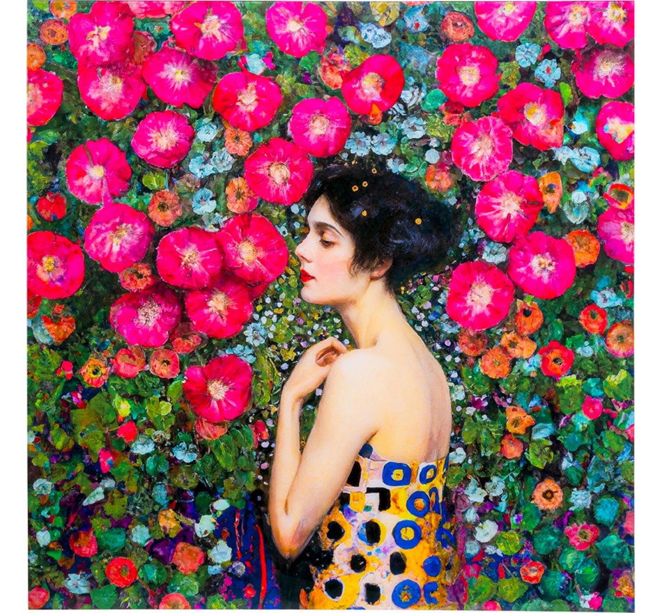 Wandfoto Art Nouveau bloemen 120x120cm Kare Design