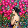 Glass Picture Art Nouveau flowers 120x120cm Kare Design