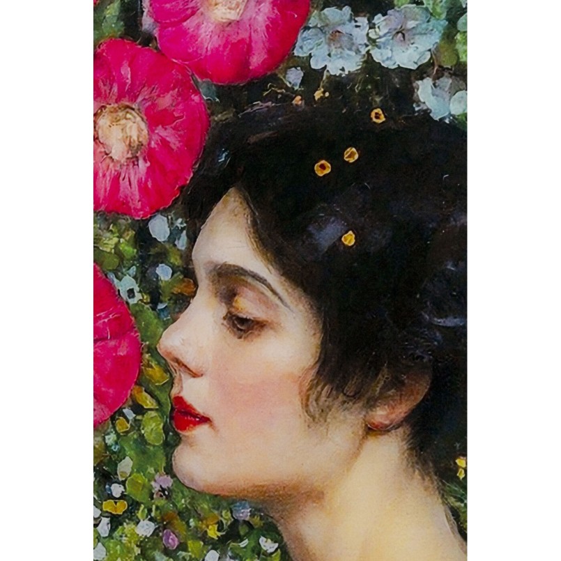 Glass Picture Art Nouveau flowers 120x120cm Kare Design