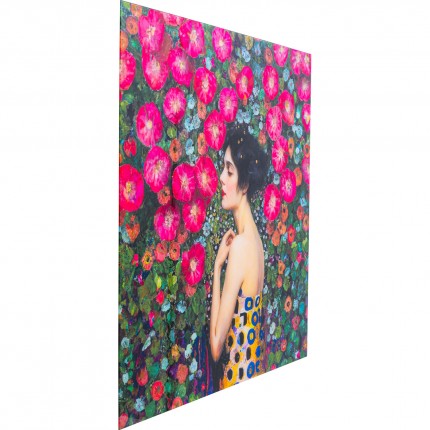 Wandfoto Art Nouveau bloemen 120x120cm Kare Design