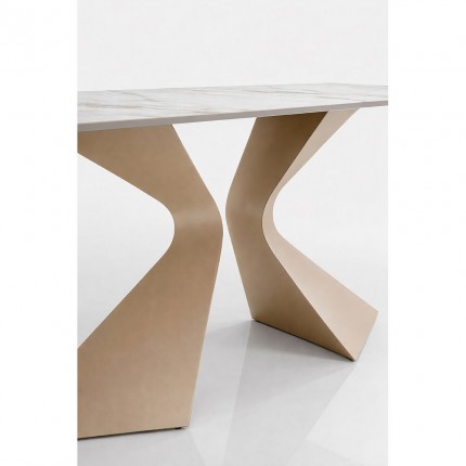 Console Gloria 140x45cm macchiato ceramic white Kare Design
