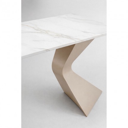 Console Gloria 140x45cm macchiato keramiek wit Kare Design