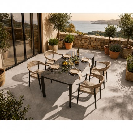 Tuintafel Bari 180x90cm zwart Kare Design