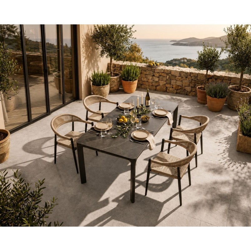 Outdoor Table Bari 180x90cm black Kare Design