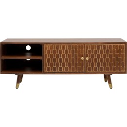 Retro TV-meubel in hout en messing - Muskat - Kare Design