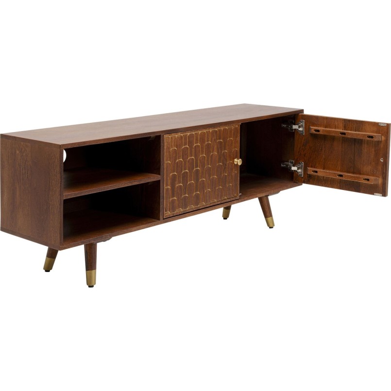Retro TV-meubel in hout en messing - Muskat - Kare Design