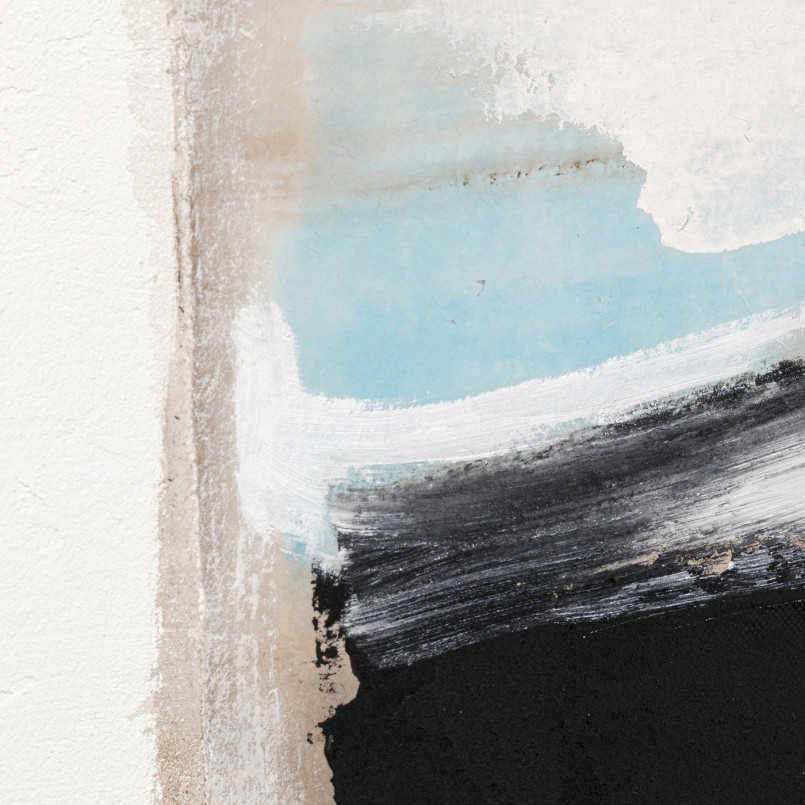 Beige en zwart abstract schilderij - Lontano - Kare Design