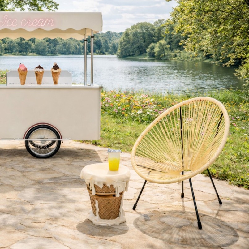 Stool ice cream 38cm vanilla Kare Design