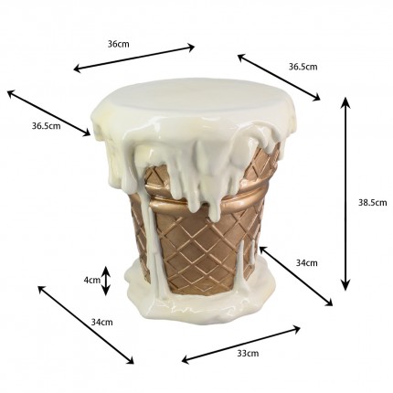 Stool ice cream 38cm vanilla Kare Design