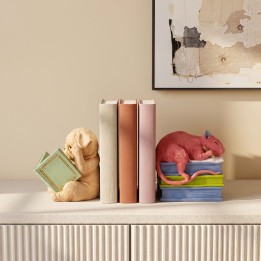 Boekensteun hond en muis (2/Set) Kare Design