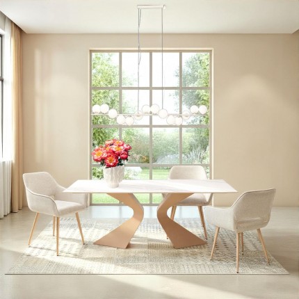 Table Gloria 200x100cm macchiato ceramic white Kare Design