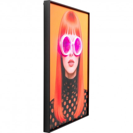 Framed Picture LED sunglasses flowers 50x70cm Kare Design