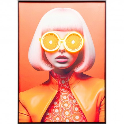 Schilderij LED zonnebril sinaasappels 50x70cm Kare Design