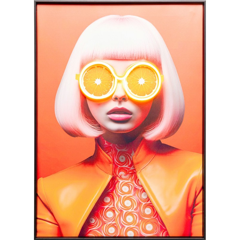 Schilderij LED zonnebril sinaasappels 50x70cm Kare Design