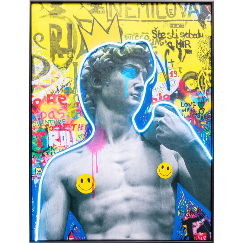 Schilderij LED David graffiti 60x80cm Kare Design