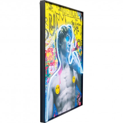 Schilderij LED David graffiti 60x80cm Kare Design