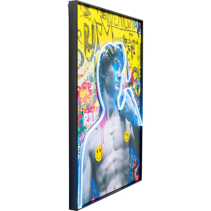 Framed Picture LED David graffiti 60x80cm Kare Design