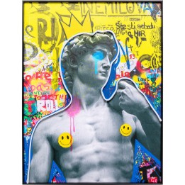 Framed Picture LED David graffiti 60x80cm Kare Design