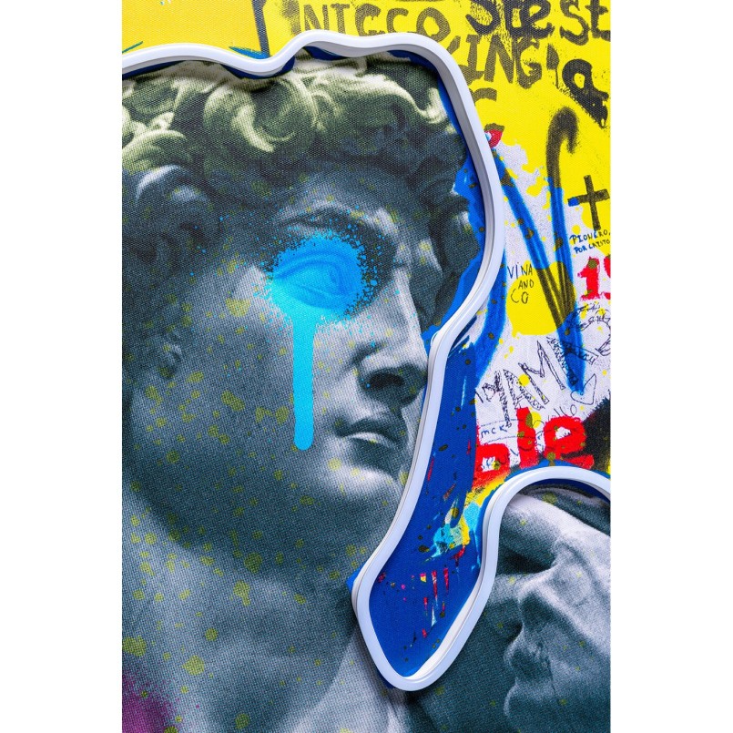 Framed Picture LED David graffiti 60x80cm Kare Design