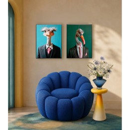 Schilderij meneer struisvogel 45x60cm Kare Design