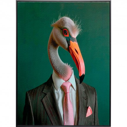 Schilderij meneer flamingo 45x60cm Kare Design