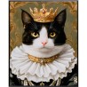 Schilderij prinses kat zwart 40x50cm Kare Design