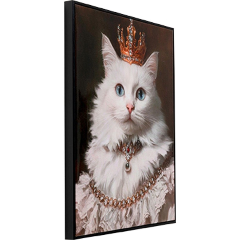 Schilderij prinses kat wit 40x50cm Kare Design