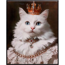 Schilderij prinses kat wit 40x50cm Kare Design