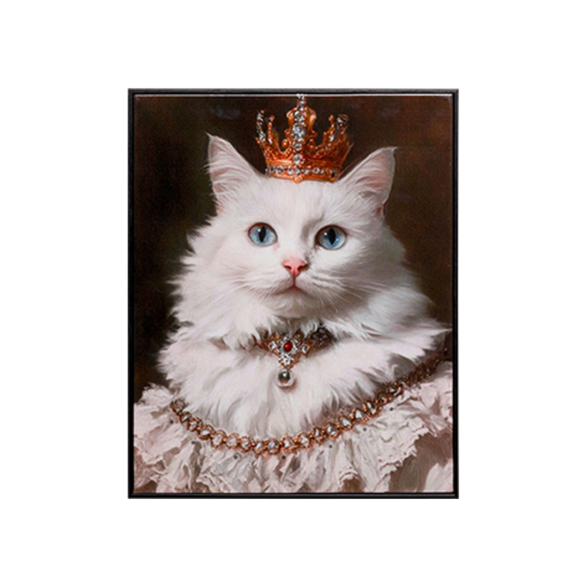 Schilderij prinses kat wit 40x50cm Kare Design