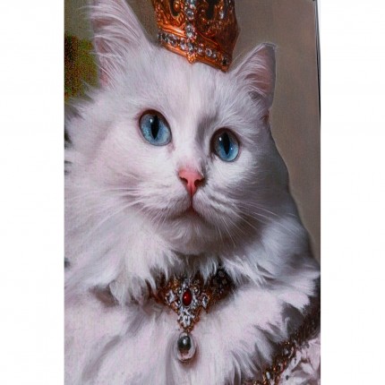 Canvas Picture princess cat white 40x50cm Kare Design