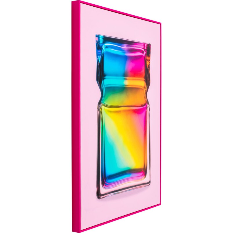Framed Picture rainbow bottle 50x70cm pink Kare Design