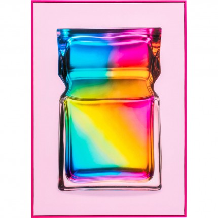 Schilderij regenboog fles 50x70cm roze Kare Design