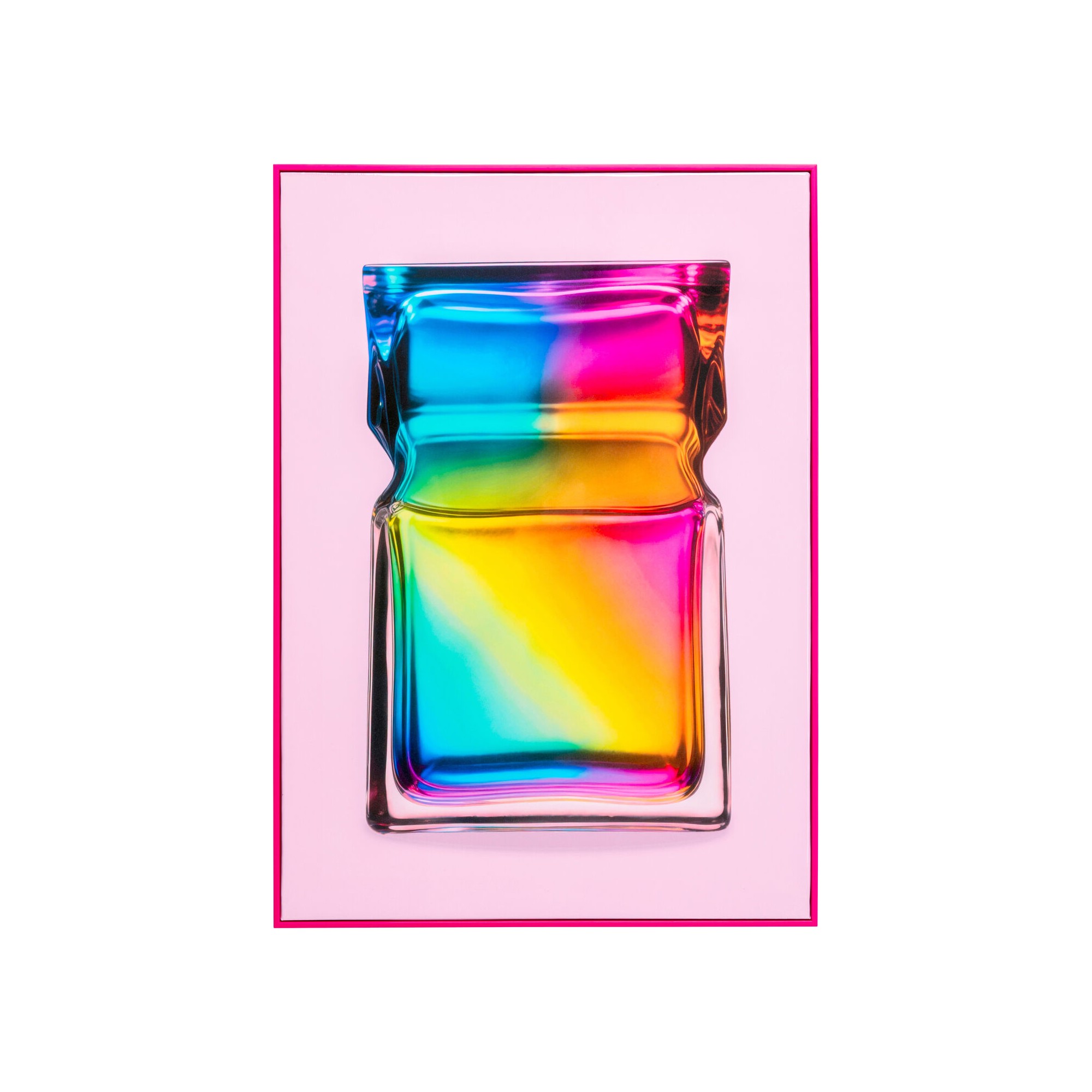 Schilderij regenboog fles 50x70cm roze Kare Design