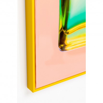 Schilderij regenboog fles 50x70cm geel Kare Design