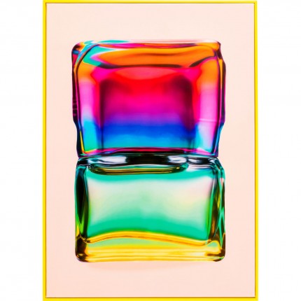 Schilderij regenboog fles 50x70cm geel Kare Design