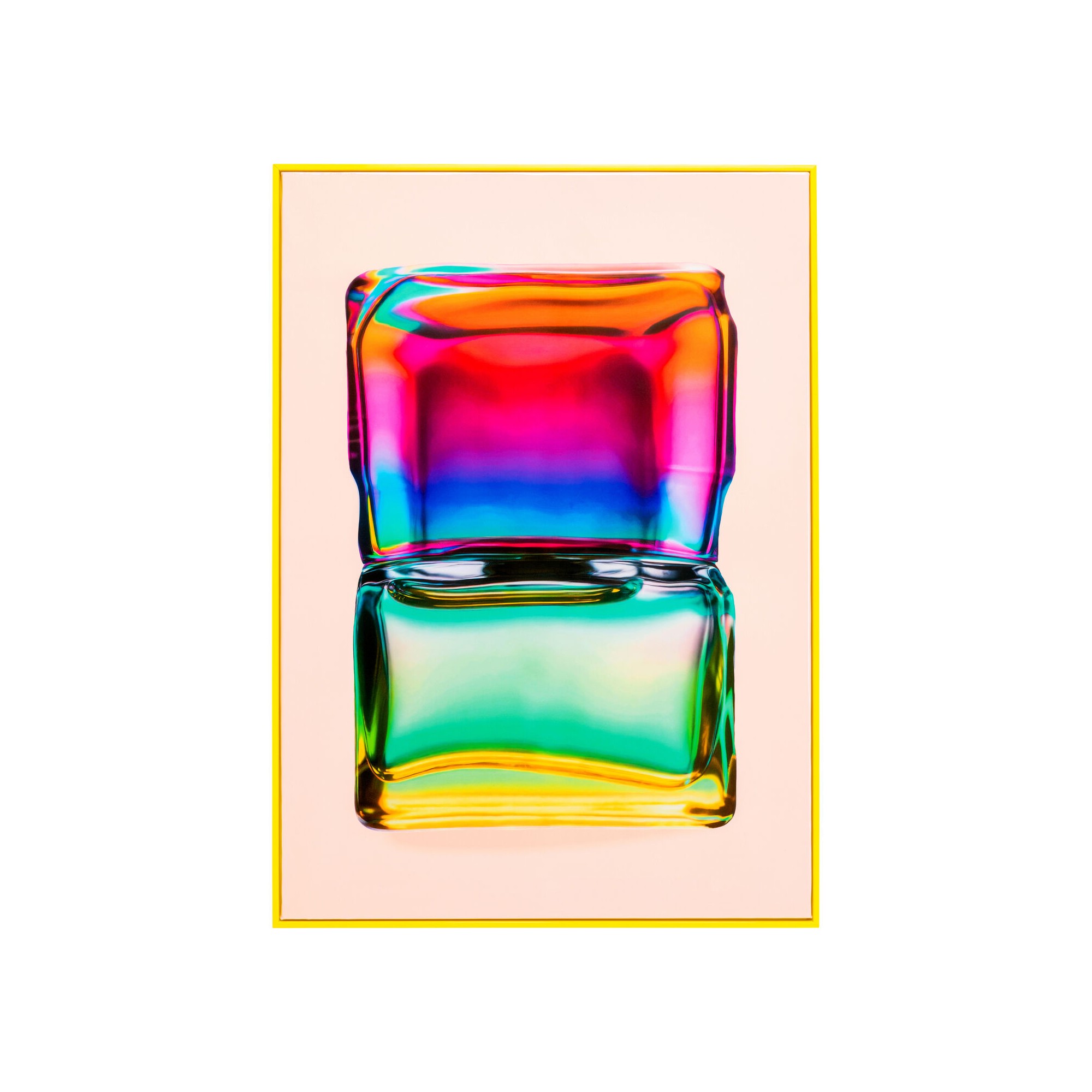 Framed Picture rainbow bottle 50x70cm yellow Kare Design