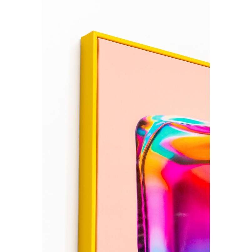 Framed Picture rainbow bottle 50x70cm yellow Kare Design