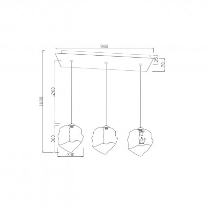 Hanglamp Aura 110cm smoke Kare Design