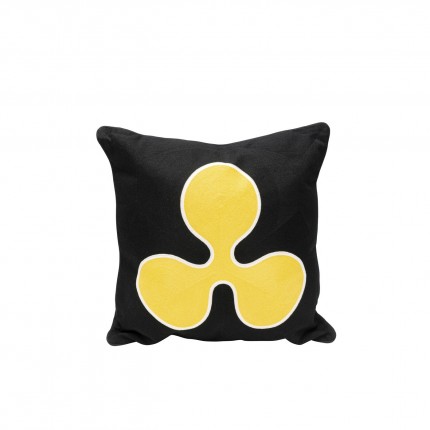 Kussen Icon bloem zwart en geel Kare Design