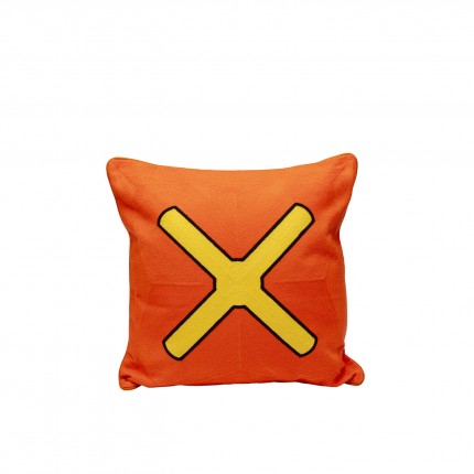 Cushion Icon cross orange and yellow Kare Design