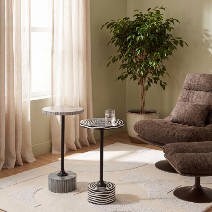 Side Table Domero Swirl Ø25cm black Kare Design