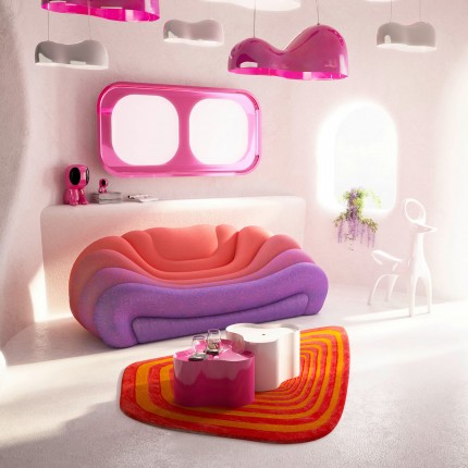 Vloerkleed Electric Diamond oranje Kare Design