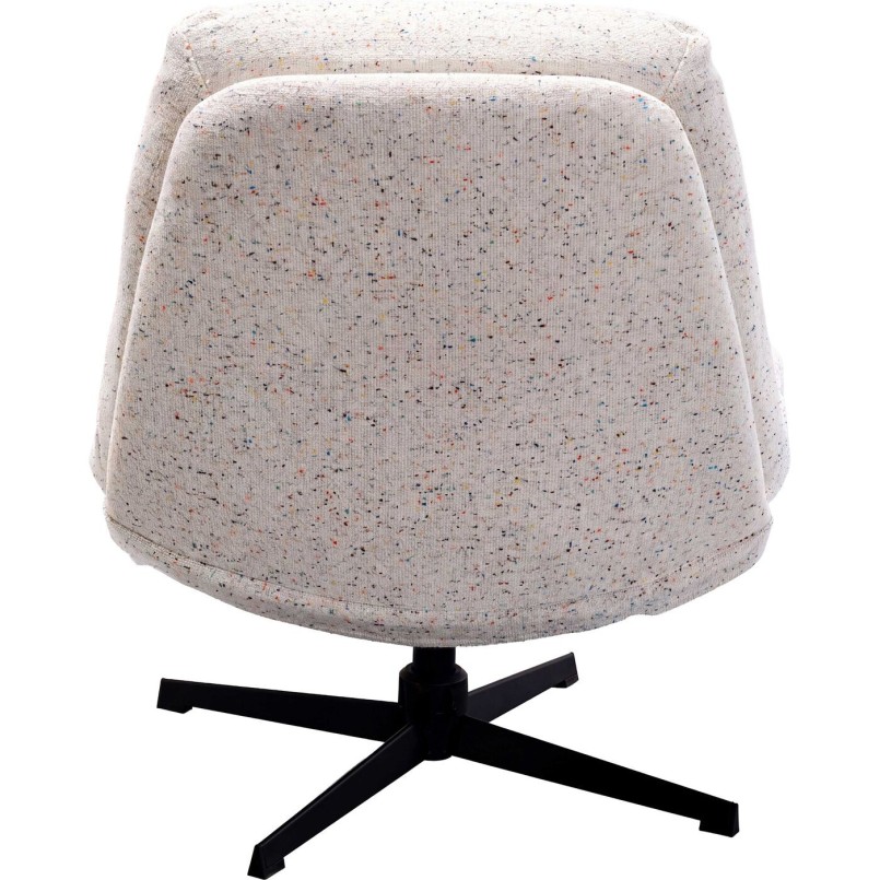 White swivel armchair and footrest - Columbia - Kare Design