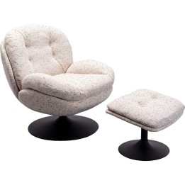 Draaifauteuil met witte voetsteunen - Standford - Kare Design