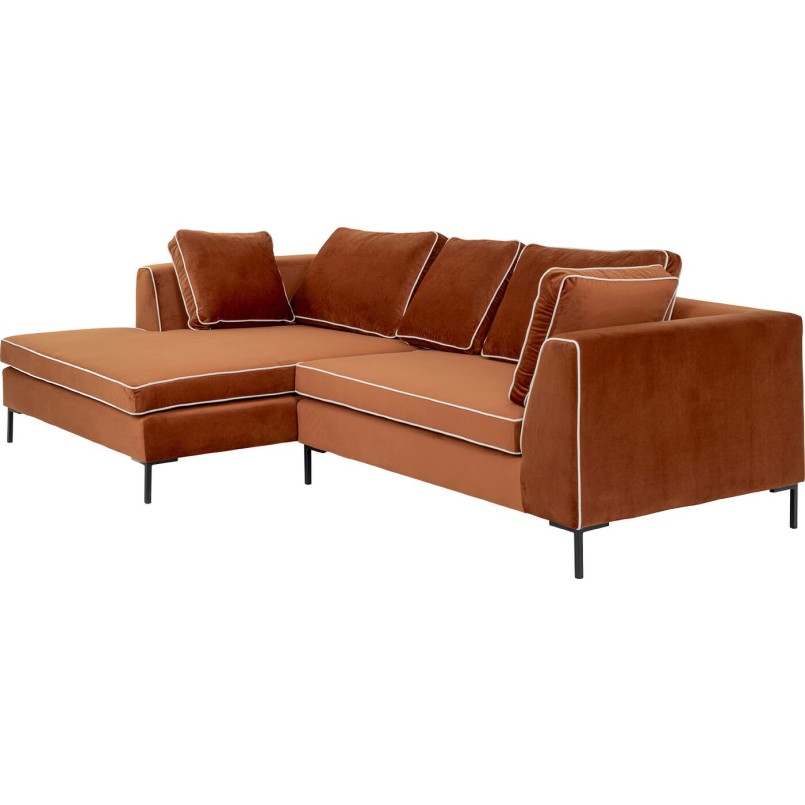 Canapé angle Gianni Pipe marron 290cm gauche
