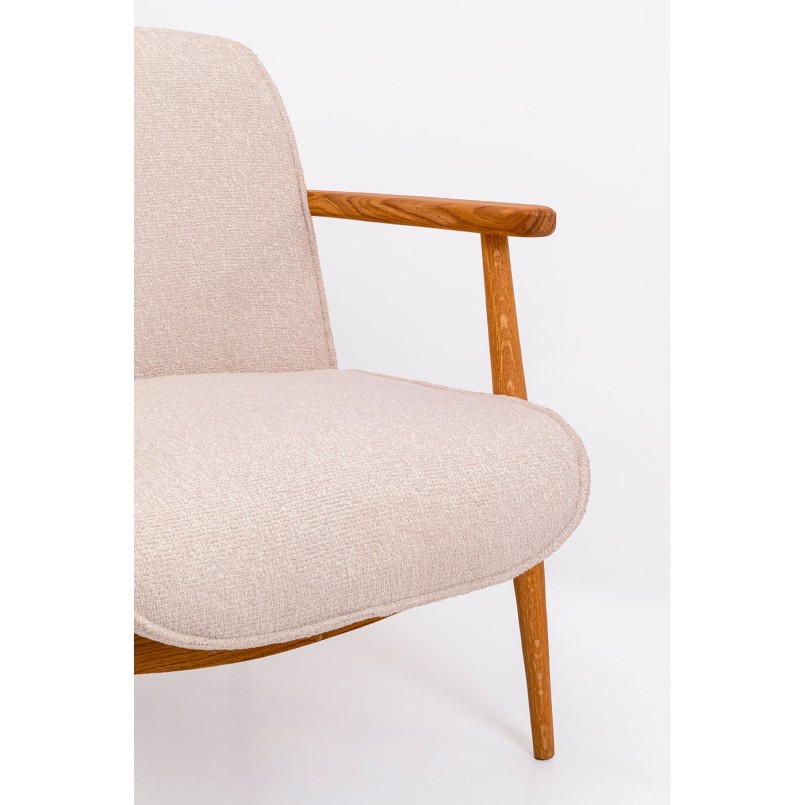 Scandinavische fauteuil van beige stof en eikenhout - Susan - Kare Design