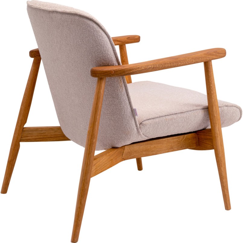 Scandinavische fauteuil van beige stof en eikenhout - Susan - Kare Design