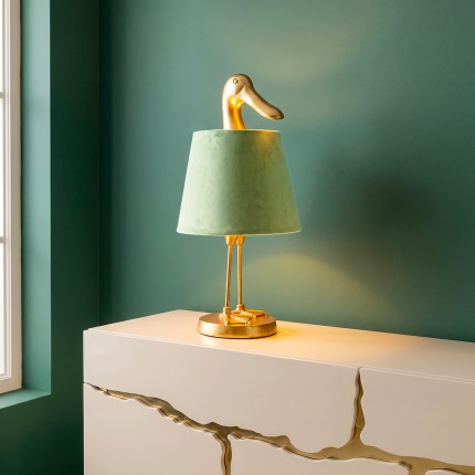 Tafellamp eend goud en groen Kare Design